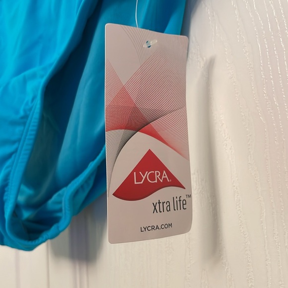 NWT LAND’ END Mid or High Waisted Swim Bikini Bottoms Small 6-8 Turquoise Color - Picture 2 of 11